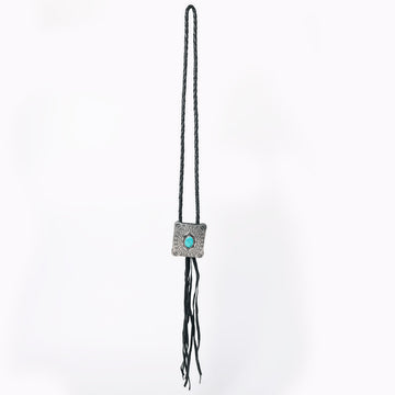 American Darling ADJW101B Braided Genuine Leather Jewelry Necklace with Concho